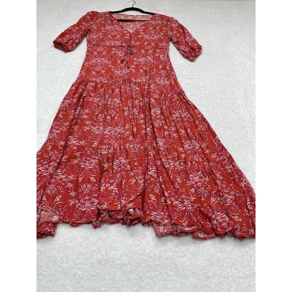 Abel The Label Dresses & Skirts - Abel The Label Maxi Dress Women Red Floral Vacay Boho Beach Boho Resort Size XS